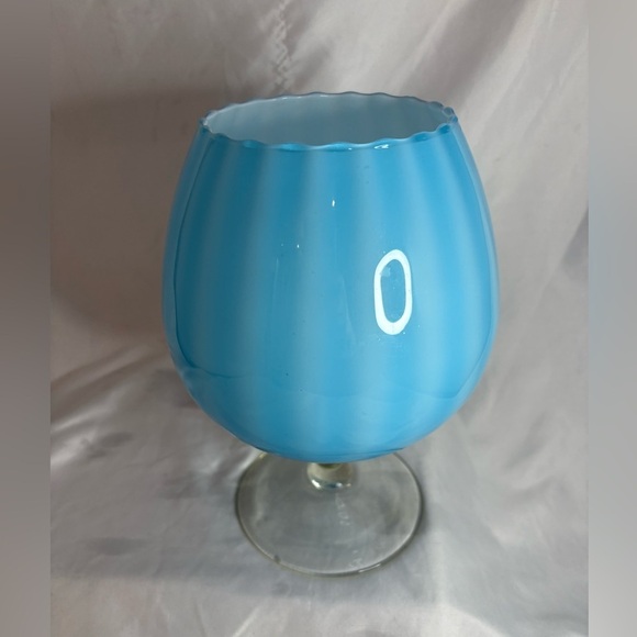 Teal and white Vintage Impoli Brandy snifter - Picture 3 of 3